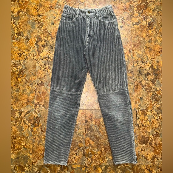 VTG 80’s Rare Guess Jeans Gray Wide Wale Corduroy Pants Ankle Zipper Size 25 - Picture 2 of 10
